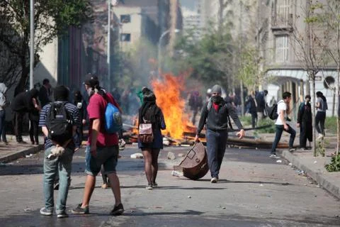 Barricade in a Protest Stock Photos