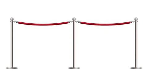 Barricade realistic red rope. Vector illustration イラスト素材