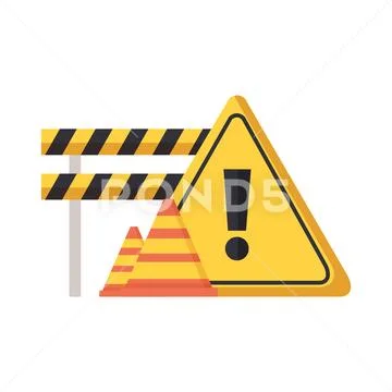 Barricade repair construction Stock Illustration