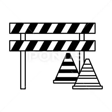 Barricade repair construction Stock Illustration