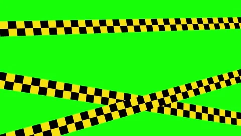 Barricade Tape Dot Lines 4K Animation, Green Background for Chroma Key Use Stock-Footage 171809246