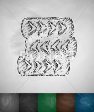 Barricade of tires icon Stock Illustration