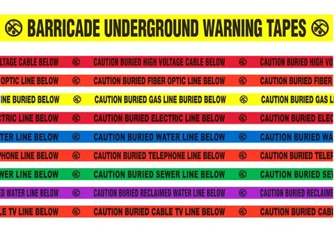 Barricade Underground Warning Tapes Stock Illustration