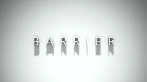 Barrier 3D title animation with shadows on a white background Stock Footage 296528950