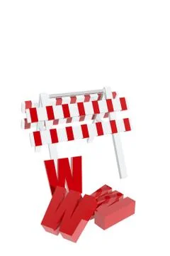 Barrier and internet symbol Stock Illustration