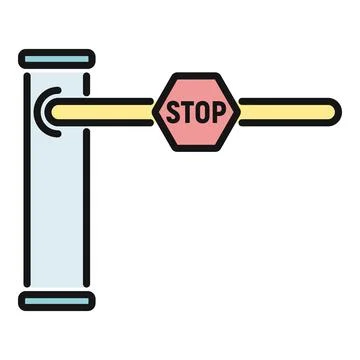 Barrier arm with stop sign controlling access Stockillustratie