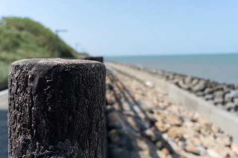 Barrier with a beach view 库存照片