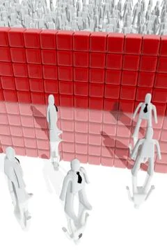 Barrier between different social classes Stockillustratie