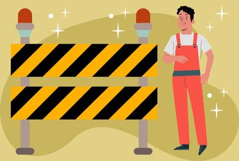 Barrier Concept Illustration Vector Style Illustration Stock Illustration