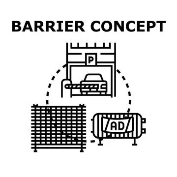 Barrier concept preventing access restricting movement Stock Illustration