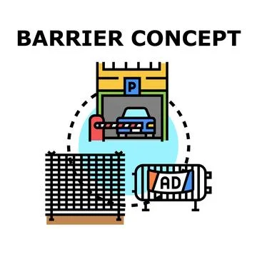 Barrier concept preventing access restricting movement Stock Illustration