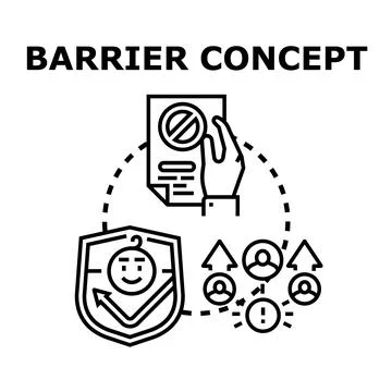 Barrier concept preventing problems and ensuring security Stock Illustration