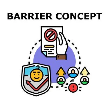 Barrier concept preventing problems and ensuring security Stock Illustration