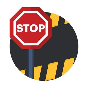 Barrier concept with stop sign Stock Illustration