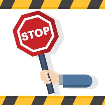 Barrier concept with stop sign Stock Illustration