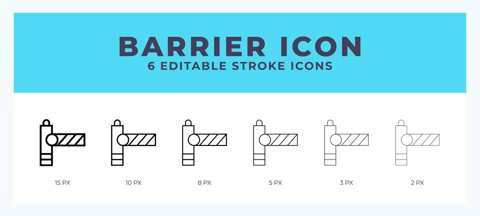 Barrier editable line icon. Vector illustration with different stroke. Stock Illustration