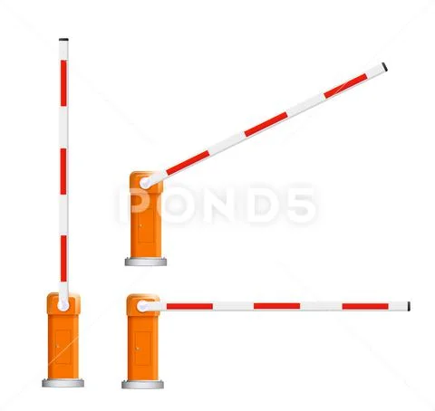 Barrier flock. Detailed illustrations of open and closed red and