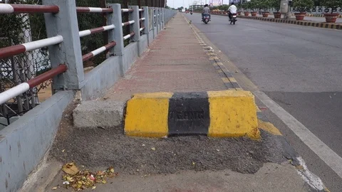 Barrier-on-footpath Stock Footage 91681727