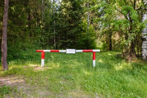 Barrier in the forrest. Stock Photos