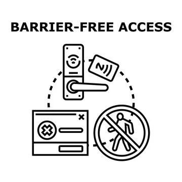 Barrier free access concept protecting personal data Stock Illustration
