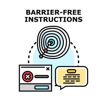 Barrier free instructions concept for accessibility and understanding opera.. Stock Illustration