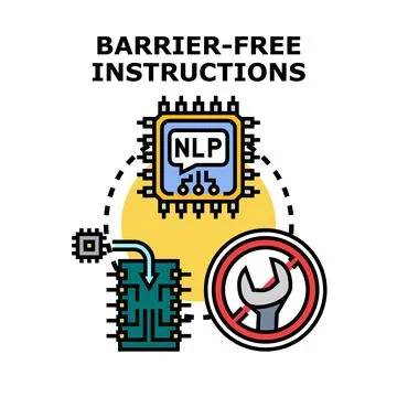 Barrier free instructions concept providing easy accessible guidance Stock Illustration