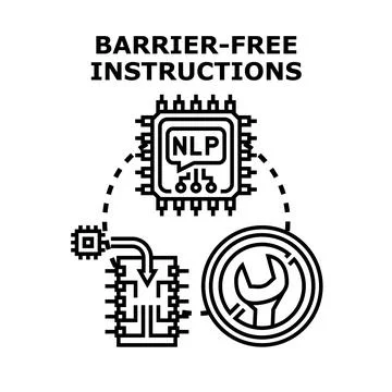 Barrier free instructions concept providing easy accessible guidance Stock Illustration