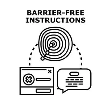 Barrier free instructions concept representing accessible information and sim 스톡 일러스트