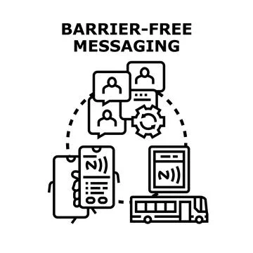 Barrier free messaging concept vector illustrating communication Stock Illustration