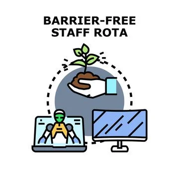 Barrier free staff rota developing digital workforce 스톡 일러스트