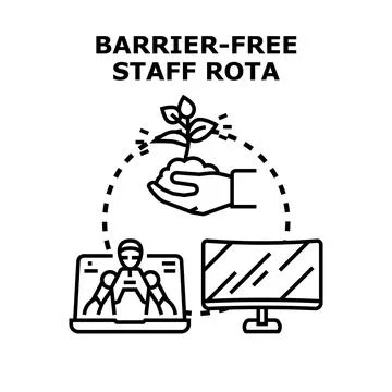 Barrier free staff rota developing digital workforce Stock Illustration