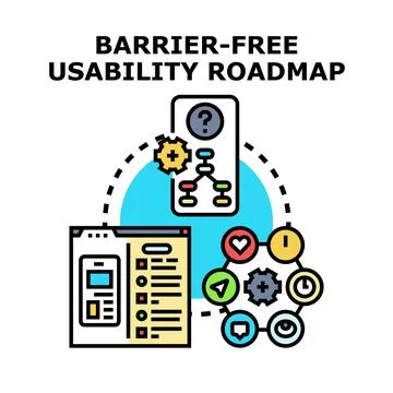 Barrier free usability roadmap developing digital accessibility 库存插图