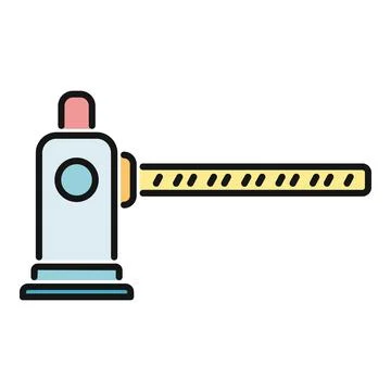 Barrier gate boom bar access control line icon Stock Illustration