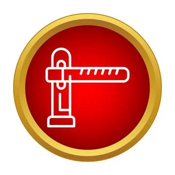 Barrier gate icon for controlling traffic access Stock Illustration