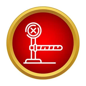 Barrier gate icon indicating restricted passage Stock Illustration