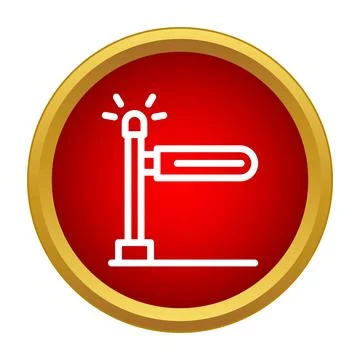Barrier gate icon managing access to restricted area Stock Illustration