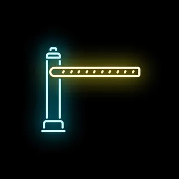 Barrier gate toll road checkpoint neon icon Stock-Illustration