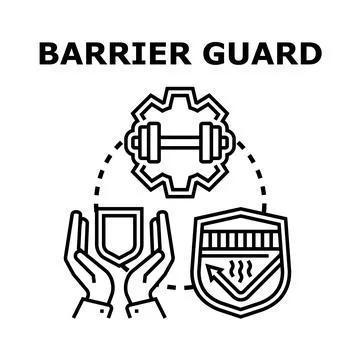 Barrier guard concept protecting strength and security Stock Illustration