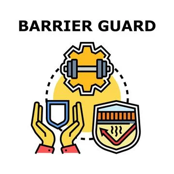 Barrier guard concept protecting strength and security Stock Illustration