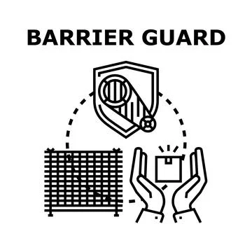 Barrier guard protection system concept vector illustration Stock Illustration