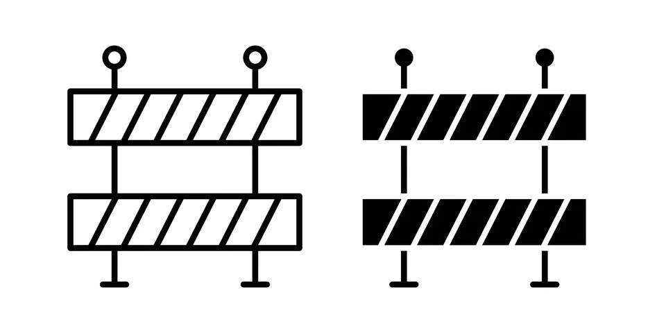 Barrier icon set modern line and solid style collection. Ilustração Stock