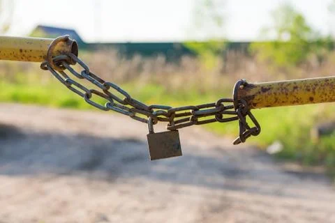 Barrier lock chain Foto stock