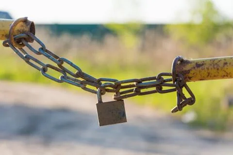 Barrier lock chain 写真素材