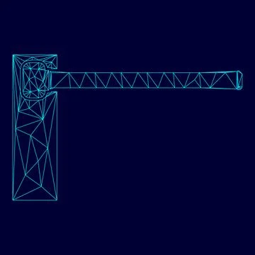 Barrier low poly triangulation triangulated polygonal electric cyan blue vibr Stock Illustration