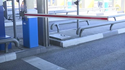 The barrier opens and closes Stock Footage 132741624