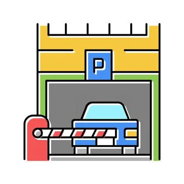 Barrier of parking color icon vector illustration 스톡 일러스트