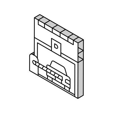 Barrier of parking isometric icon vector illustration 스톡 일러스트