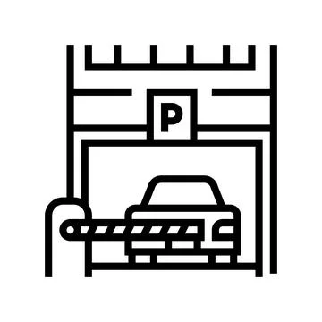Barrier of parking line icon vector illustration Illustrazione stock
