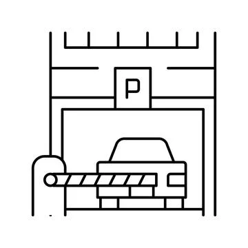Barrier of parking line icon vector illustration Illustrazione stock
