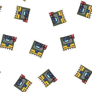 Barrier of parking vector seamless pattern Illustrazione stock
